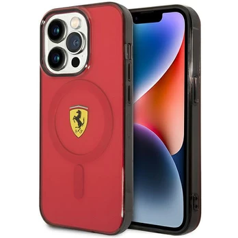 Dėklas Ferrari Translucent Magsafe FEHMP14XURKR iPhone 14 Pro Max Raudonas