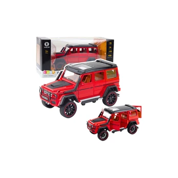 Off-Road Car Metal Pull-Back Drive Opening Doors Red 1:22
