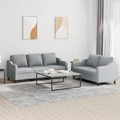 Sofa Sofos komplektas su pagalvėlėmis, 2 dalių, pilkas, audinys kaina