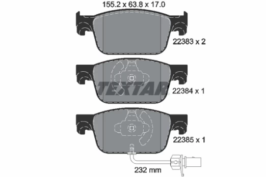 TEXTAR 2238301 Brake pad set