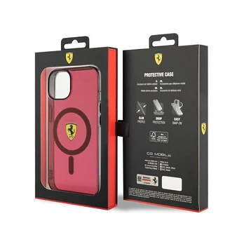 Dėklas Ferrari Translucent Magsafe FEHMP14SURKR iPhone 14 Raudonas