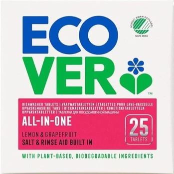 Indaplovių tabletės ECOVER All-in-one, 25vnt.