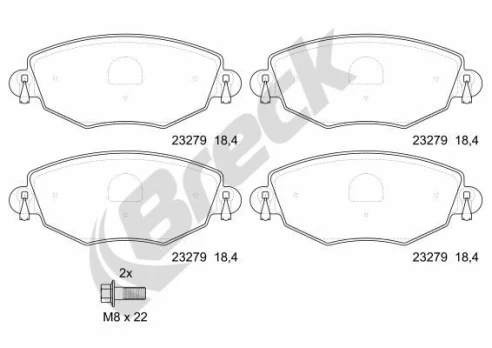 BRECK 23279 00 701 10 Brake pad set