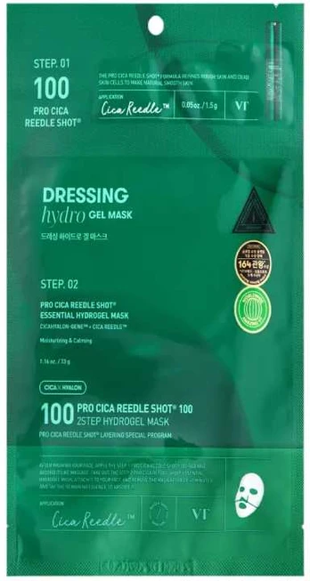 VT COSMETICS PRO CICA REEDLE SHOT 100 2STEP HYDROGEL MASK 1 pcs