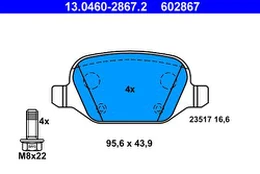 ATE 13.0460-2867.2 Brake pad set