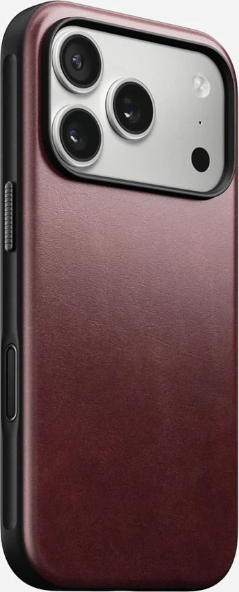 Dėklas Nomad Modern Odinis dėklas, burgundy (Horween) - iPhone 17 Pro