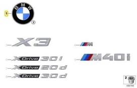 BMW X3 X5 X6 Emblema Originalus 51147499154