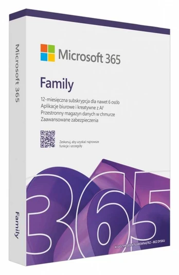Microsoft 365 Family + Copilot PL - licencja na rok