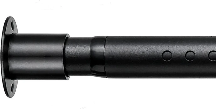 Vonios užuolaidų strypas, juodas, 73-100 cm