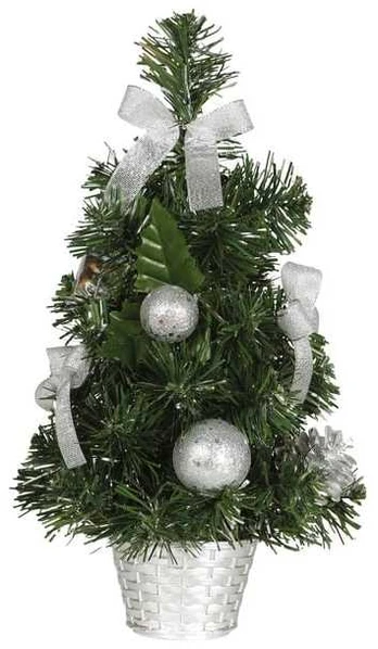Fiesta Kunstigt juletræ med sølvpynt, 40 cm