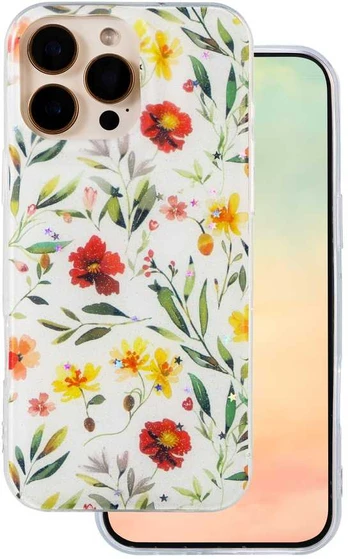 Dėklas Telforceone Glow Glam case for iPhone 15 Pro 6,1' baltas