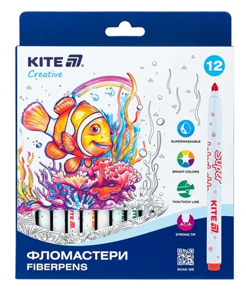 Flomasteriai CREATIVE, Kite, 12 sp.