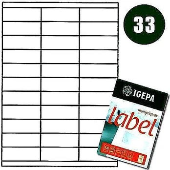 Mondi ETYKIETY A4 IGEPA 70.0 X 25.4 MM balta (100)