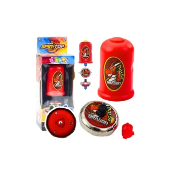 Lean Toys Flying Disc Dragon Spinning Top Launcher Set Raudona