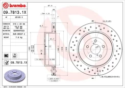 Stabdžių diskas BREMBO 09.7813.1X kaina