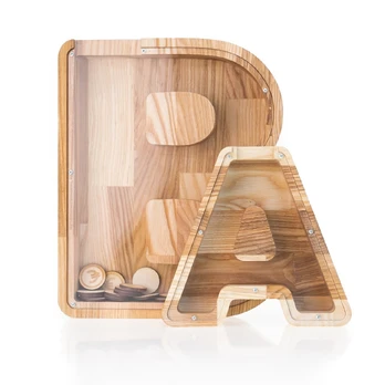Mažesnė medinė taupyklė raidė „A“ (18,7 cm)