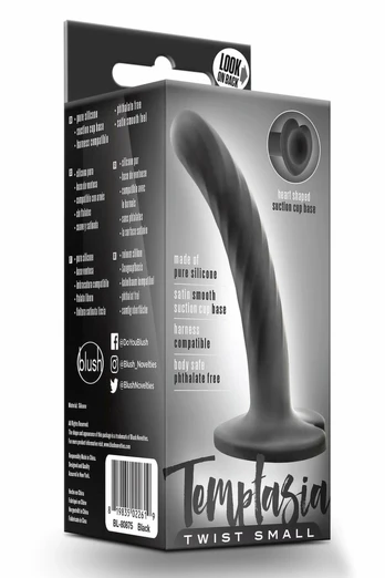 Temptasia Twist Small Black - Compact Silicone Model with Suction Base