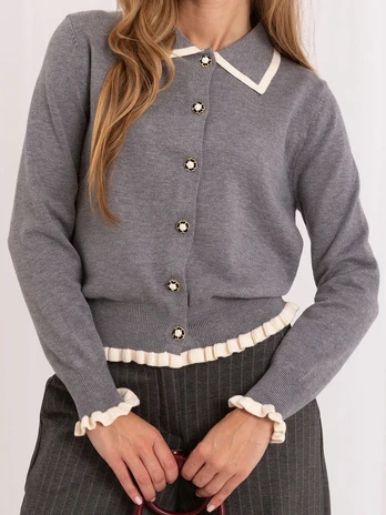 Italy Moda Sweter-IR-SW-QF9581.13-pilka