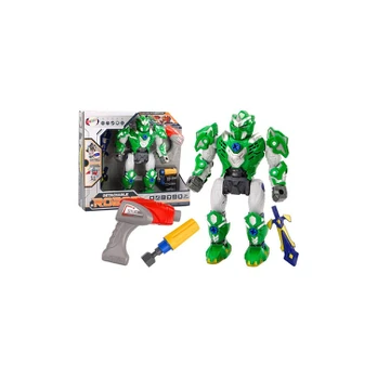 Lean Toys Screwing Robot Weapon Drill Screwdriver Light Sound Žalias