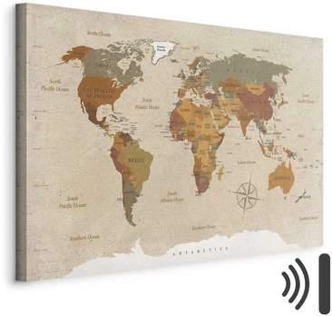 Artgeist Paveikslas - World Map: rusvai gelsvas Chic