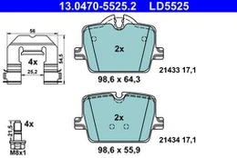 ATE 13.0470-5525.2 Brake pad set