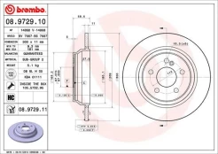 Stabdžių diskas BREMBO 08.9729.11 kaina
