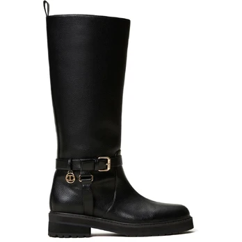 Auliniai moterims, Juoda, Biker boots