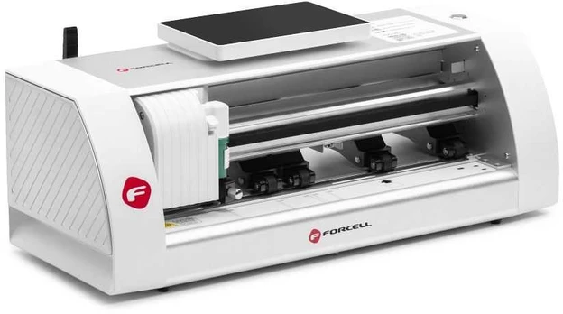 (3-osios kartos). Intelligent filmas cutting machine Forcell with positioning tool baltas