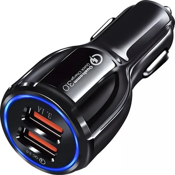 Automobilinis įkroviklis 2x Usb, Quick Charge 3.0, 3.1a
