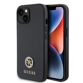 "Hardcase Strass Metal Logo iPhone 15" Black