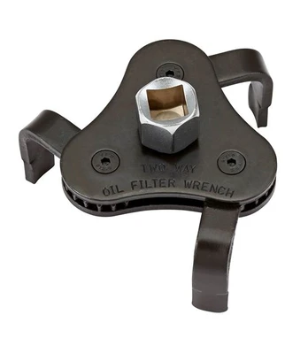 Oil filter wrench, clamping / self-adjusting / three-arm