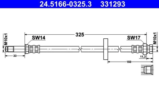 Stabdžių žarnelė ATE 24.5166-0325.3