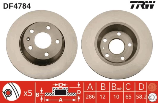 TRW DF4784 Brake Disc