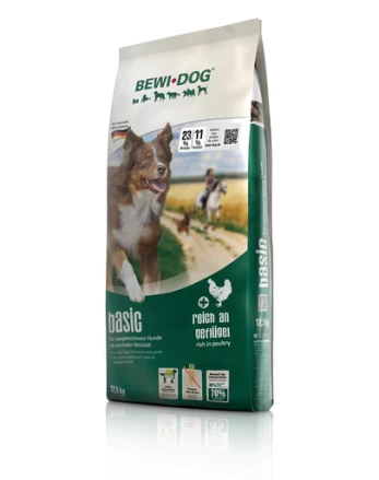 BEWI DOG Basic 12,5 kg su naminiais paukščiais