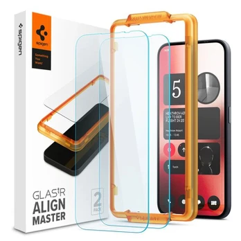 Apsauginis grūdintas stiklas Nothing Phone 2A telefonui "Spigen AlignMaster Glas tR 2-Pack"