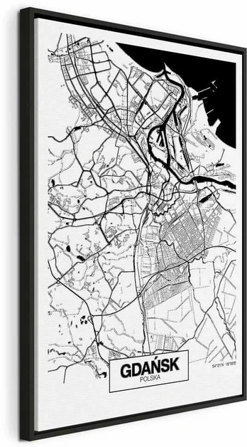 Artgeist Paveikslas - City Plan: Gdansk (1 Part) Vertical