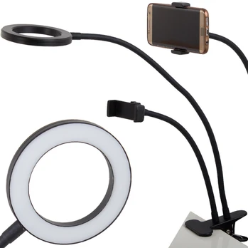 LED USB stalinė lempa su telefono laikikliu