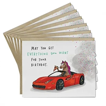 6-Pack Em & Friends Pony Ferrari Pizza Card