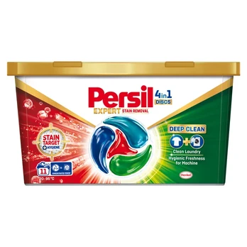 Skalbimo kapsulės PERSIL DISCS EXPERT STAIN REMOVAL, 11 skalbimų