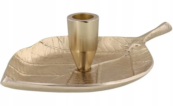 Home Scents Auksinis metalinis žvakidė lapo formos