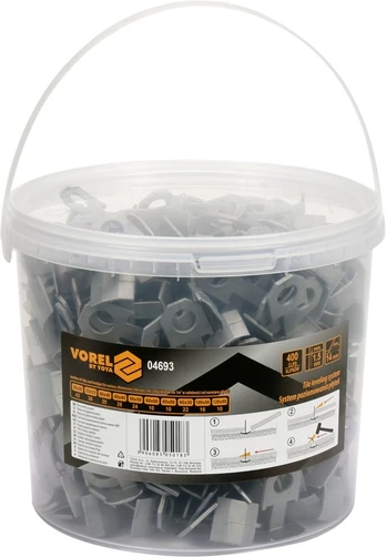 Toya VOREL CLIPS PLYTELIŲ LYGINIMO 400vnt. 04693