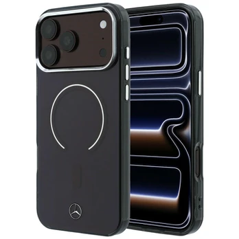 Dėklas Mercedes Double Layer Iconic Logo MagSafe do iPhone 18 Pro Max / 17 Pro Max bordo spalvos