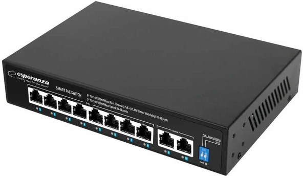 Išpardavimas // ENS108 Esperanza switch 10-portowy poe 10/100/1000 120w matrix