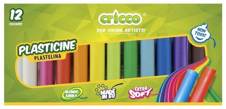 Plastilinas Cricco, 12 spalvų