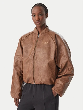 adidas Dirbtinės odos striukė Sst KR9573 Ruda Loose Fit
