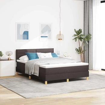 LED Čiužinio Lova su LED Tamsiai rudas 140 x 190 cm audinys