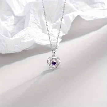 Sidabrinis širdelės pakabukas, Platinum White CZ