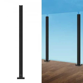 Stiklo turėklo laikiklis 105 cm, juodas