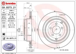 Stabdžių diskas BREMBO 09.9373.21 kaina