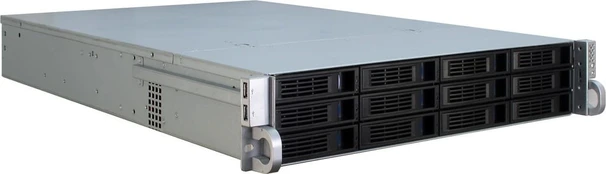 Serveris Inter-Tech IPC 2U-2412 Rack Juodas, Sidabrinis kaina